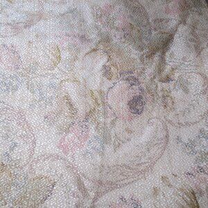 Vintage (2) drape panels 1950/60s Pink Tan Green 82" L x 18" W Floral Handmade